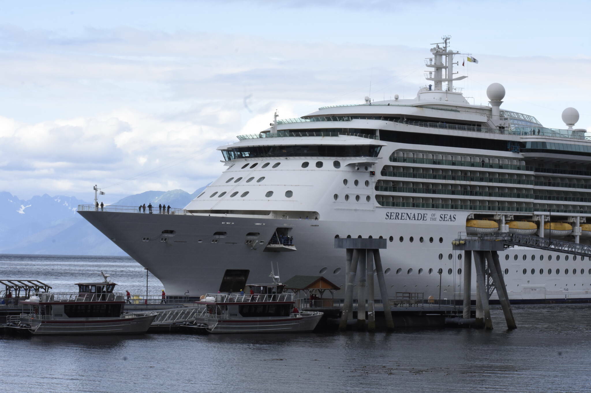 Royal Caribbean’s Serenade of the Seas pulls into Icy Point Strait in Hoonah, on Thursday, July 22, 2021. (Peter Segall / Juneau Empire file photo)