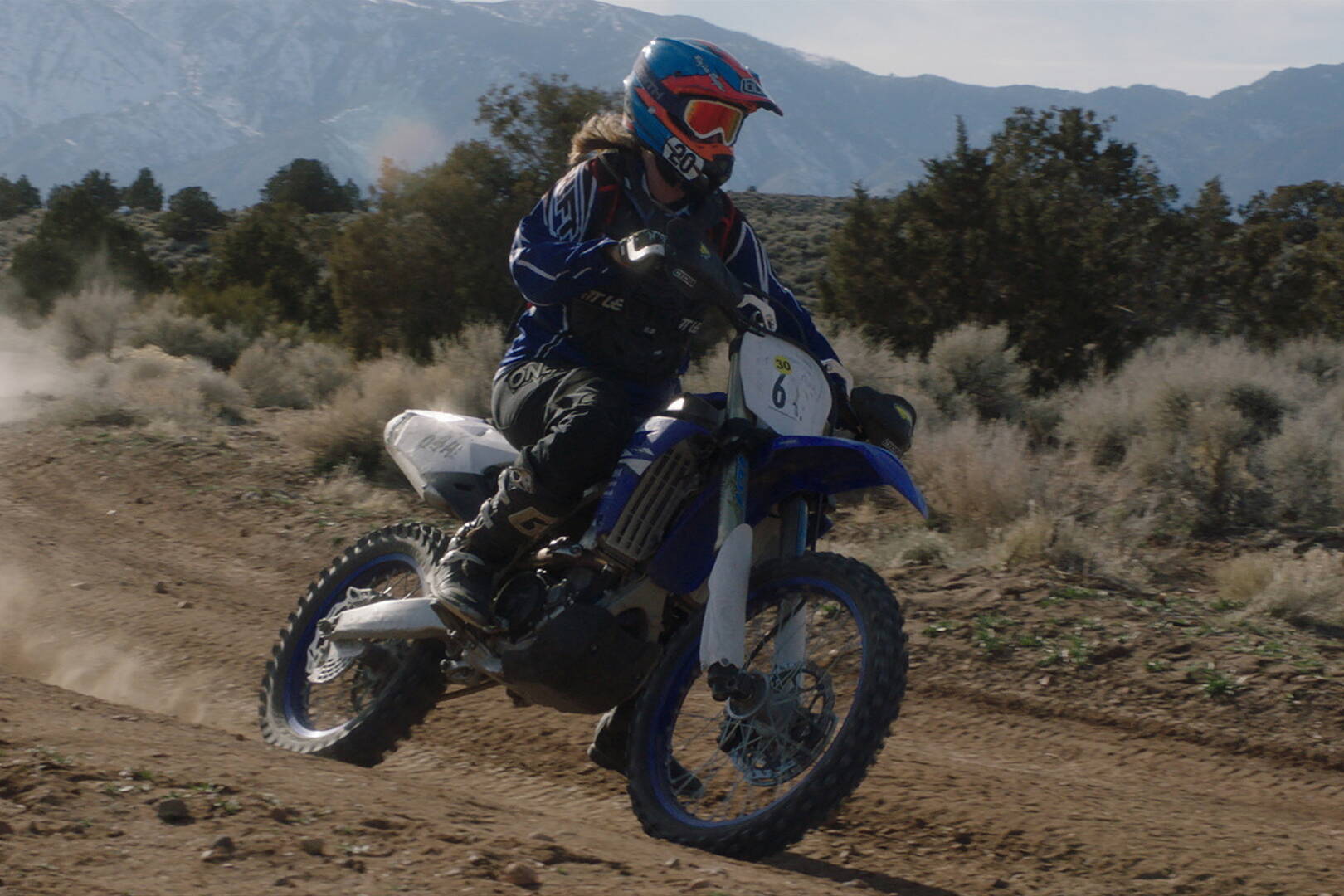 Mary McGee, the first U.S. woman to become a professional motorcycle racer, is seen in a documentary of her life that debuted on Thursday, one day after her death. (Promotional photo from ESPN Films)