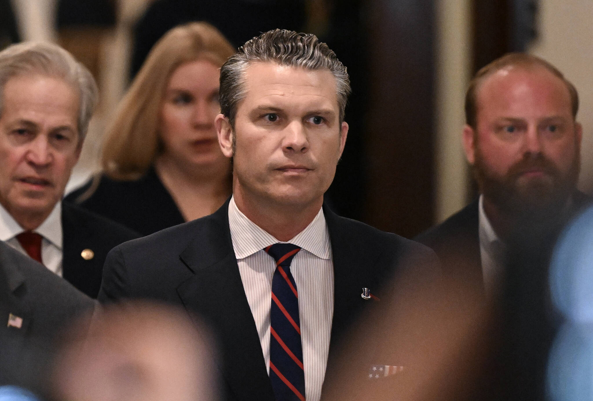 Pete Hegseth, President-elect Donald Trump’s nominee for defense secretary, at the Capitol in Washington on Monday, Dec. 2, 2024. Accusations of past misconduct have threatened his nomination from the start and Trump is weighing his options, even as Pete Hegseth meets with senators to muster support. (Kenny Holston/The New York Times)