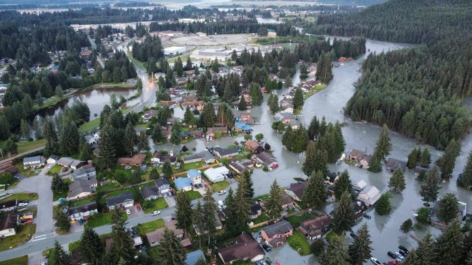 On Aug. 6, 2024, an outburst flood from the Mendenhall Glacier caused major flooding in the Mendenhall Glacier Basin. Multiple homes and roads are inundated. No reports of injuries have been reported. The City and Borough of Juneau (CBJ) issued an evacuation order on the evening of August 5 and established an emergency shelter for residents displaced by the flooding. (Alaska National Guard courtesy photo)