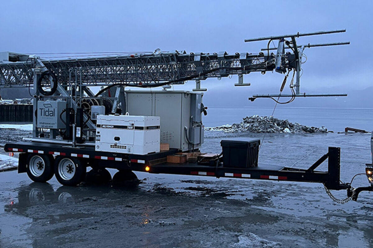 Equipment arriving in Wrangell in January of 2023 has been set up to provide a test wireless broadband system being used by about a dozen households. (Photo courtesy of the Central Council Tlingit and Haida Indian Tribes of Alaska)