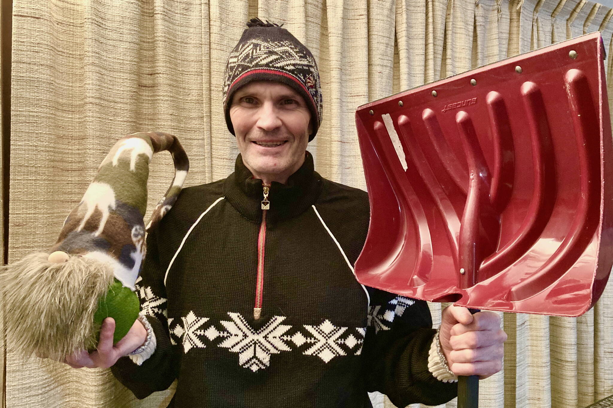 The author wearing one of the only Christmas sweaters he is allowed to wear, largely because it is one of the only sweaters he owns. (Photo by Klas Stolpe)