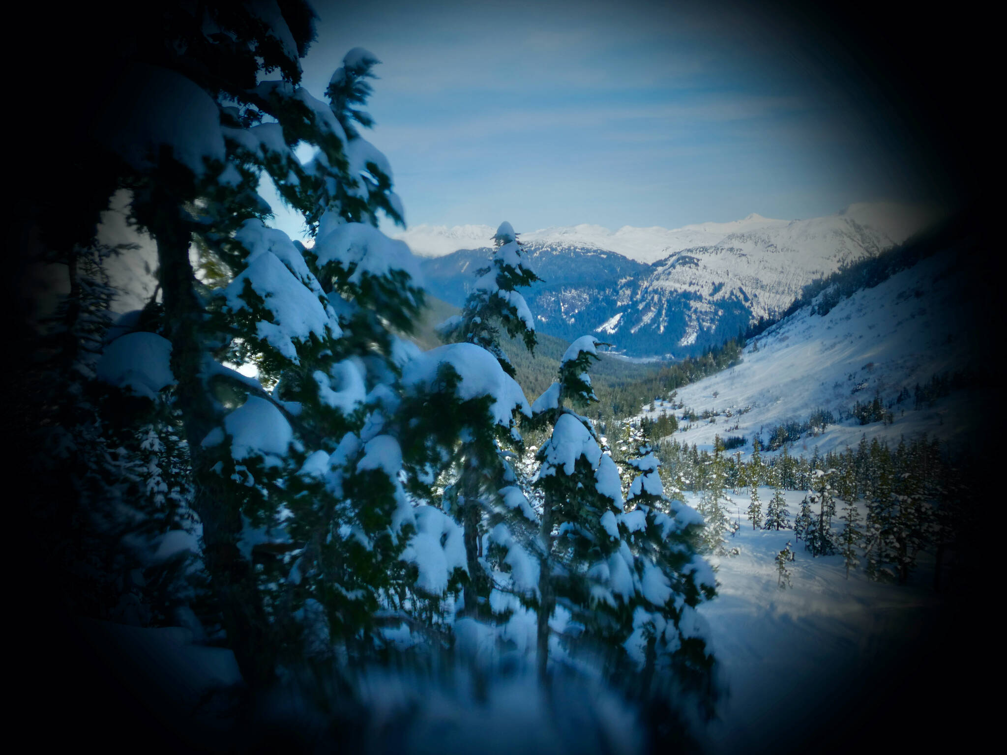 A winter’s landscape in the Douglas Island mountains. (Klas Stolpe / Juneau Empire)