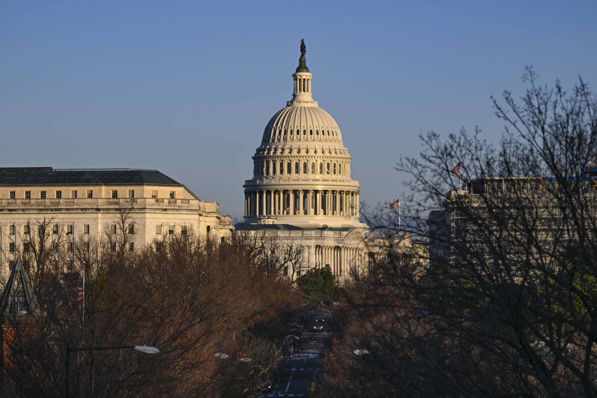 The U.S. Capitol in Washington, Dec. 18, 2024. The Senate passed bipartisan legislation early Saturday that would give full Social Security benefits to a group of public sector retirees who currently receive them at a reduced level, sending the bill to President JOE Biden. (Kenny Holston/The New York Times)