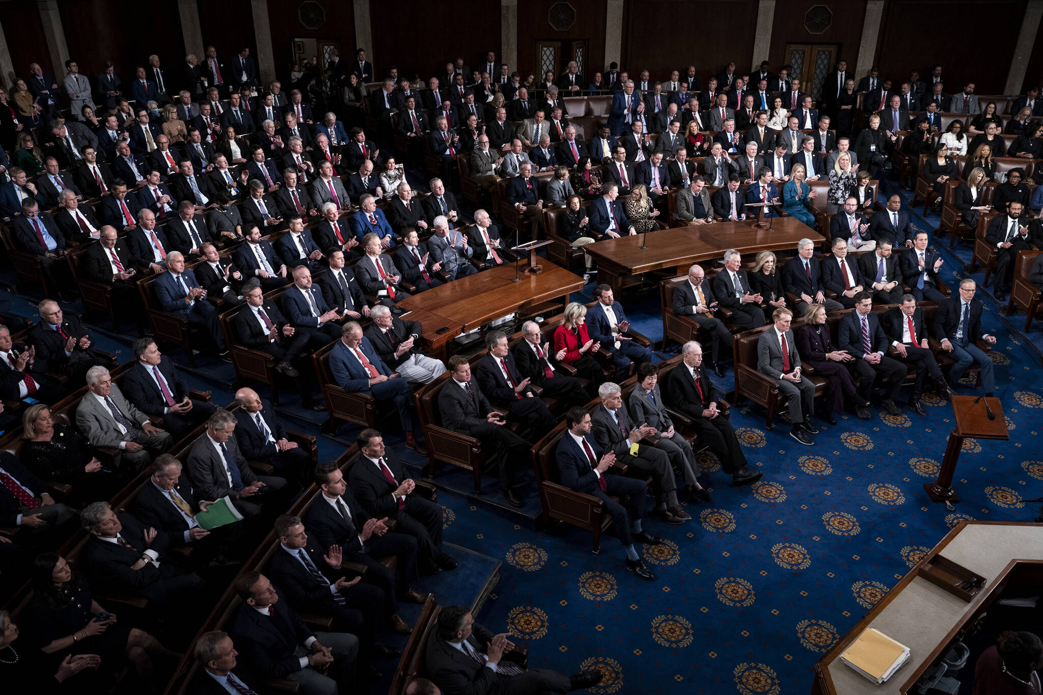 Congress holds a joint session to certify the election results of 2024 on Capitol Hill in Washington, Jan. 6, 2025. President-elect Donald J. Trump has waffled on his preferences for how his party tackles his agenda, adding to the uncertainty for Republicans. (Haiyun Jiang/The New York Times)