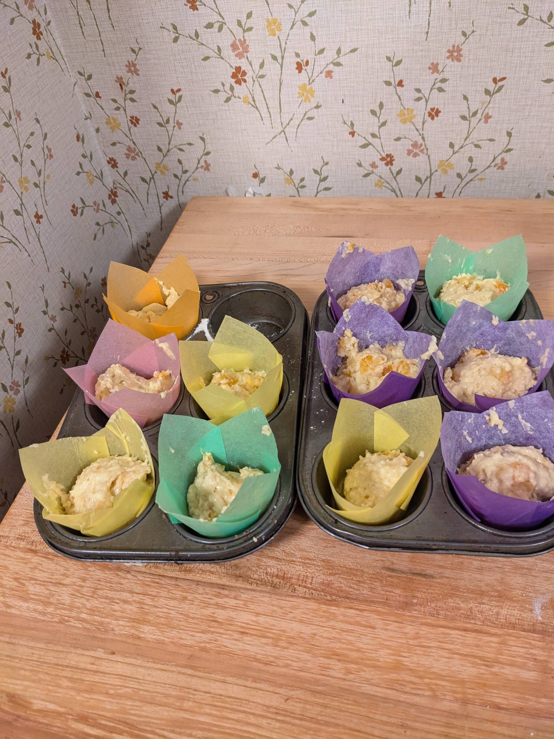 Orange apricot muffins ready for baking. (Photo by Patty Schied)