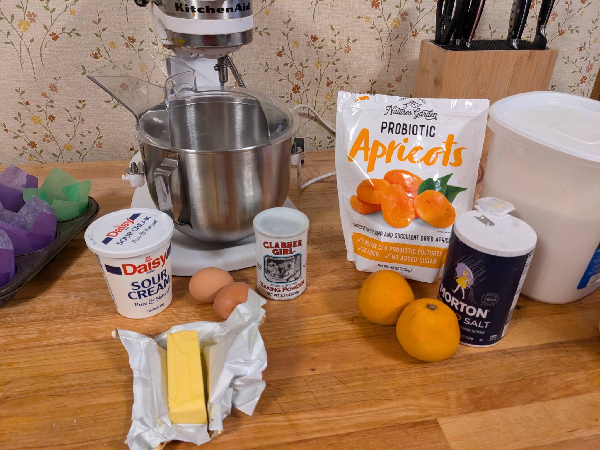 Ingredients for orange apricot muffins. (Photo by Patty Schied)