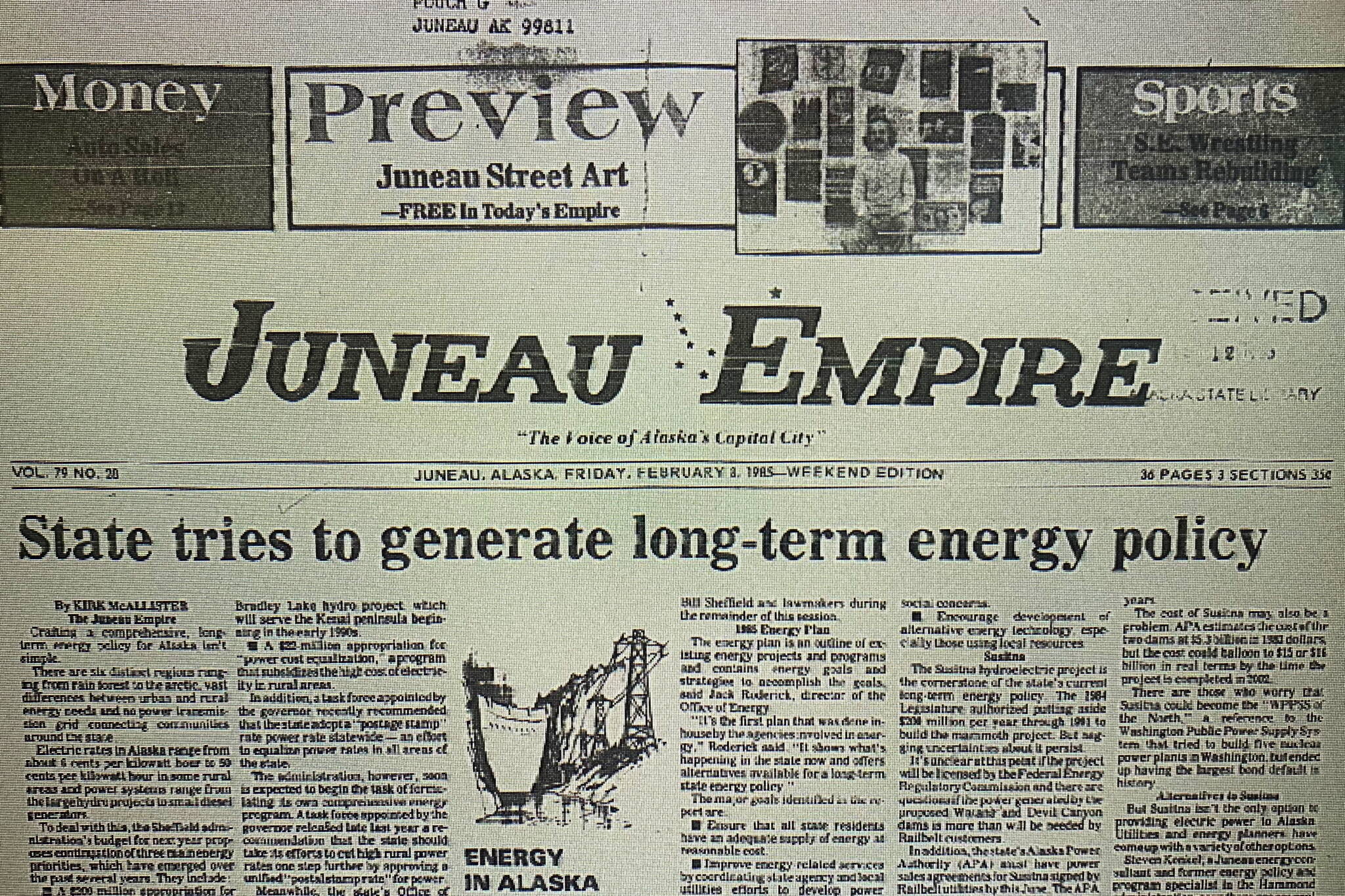 The front page of the Juneau Empire on Feb. 8, 1995. (Mark Sabbatini / Juneau Empire)