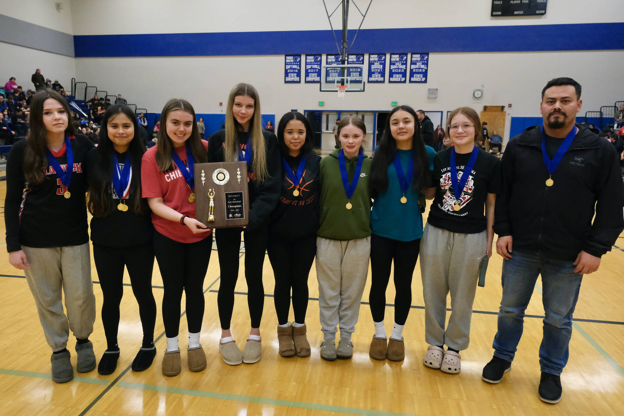 The Region V 1A Girls champions Klawock Chieftains. (Klas Stolpe / Juneau Empire)