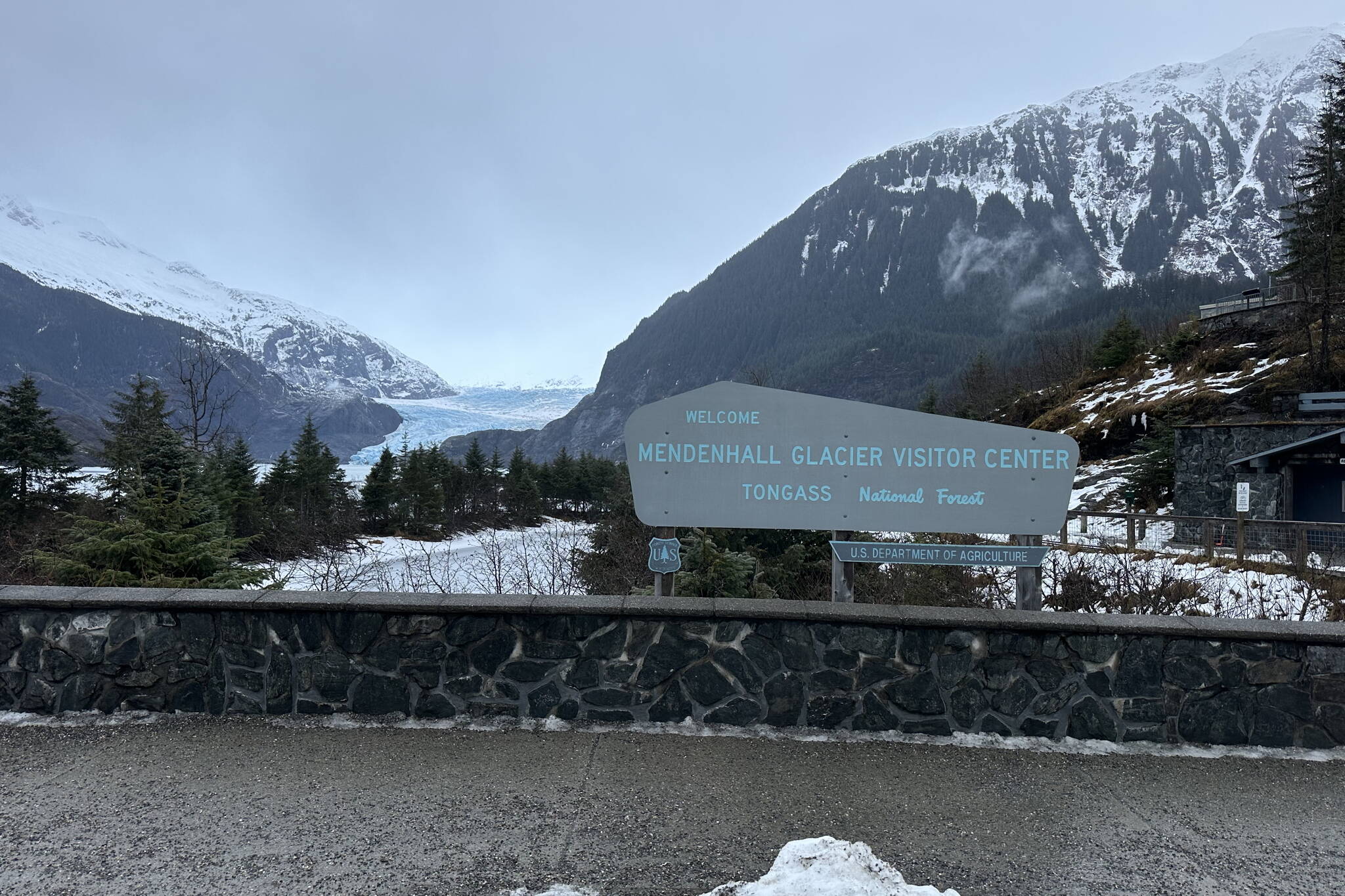 The Mendenhall Glacier Visitor Center on Feb. 22, 2025. (Mark Sabbatini / Juneau Empire file photo)