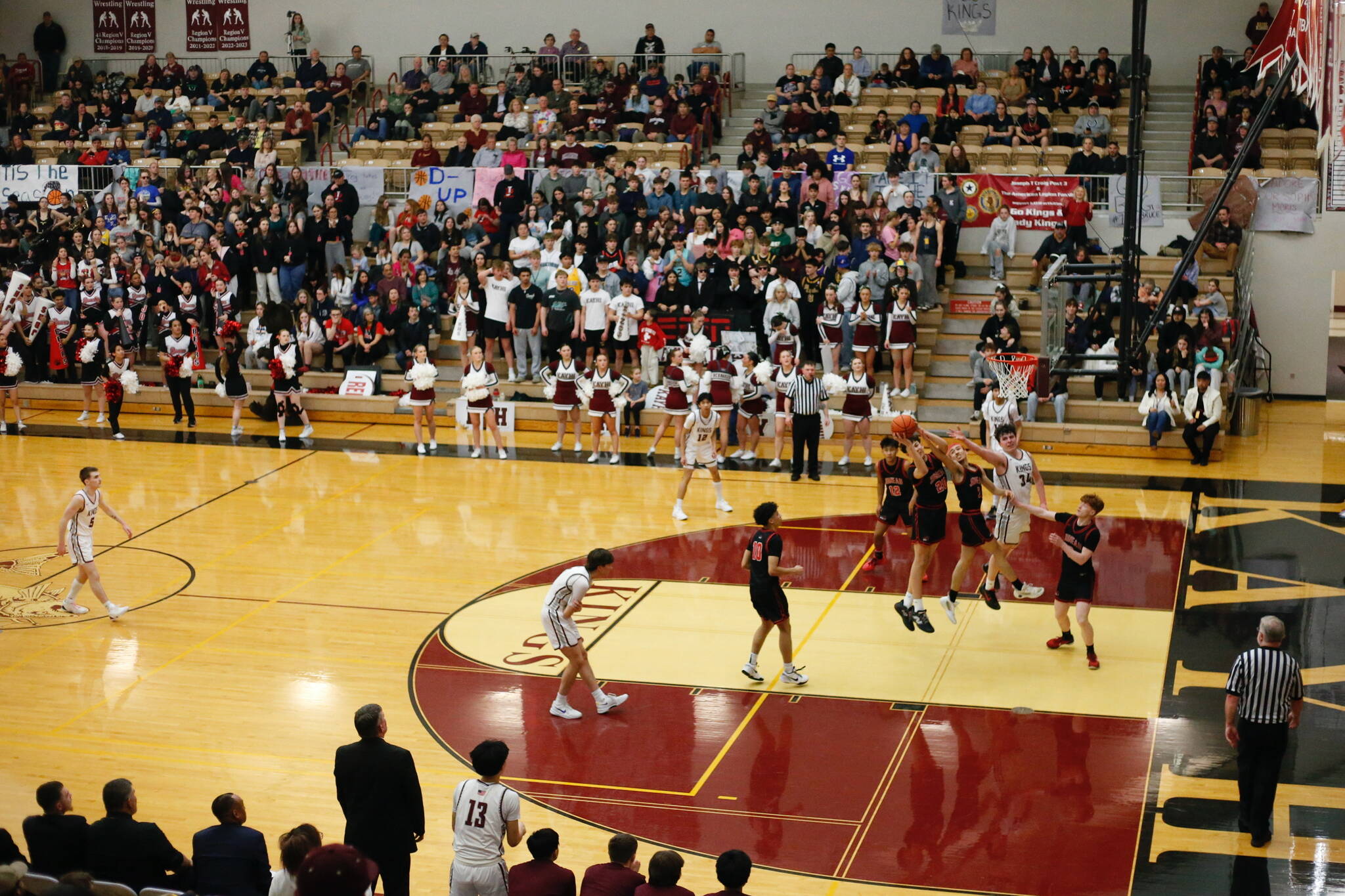 Juneau-Douglas High School: Yadaa.at Kalé’s Elias Dybdahl catches a rebound during JDHS’ 56-43 loss to Ketchikan on the first day of the Region V 4A Basketball Tournament at the Clarke Cochrane Gymnasium on Thursday. (Christopher Mullen/ Ketchikan Daily News)